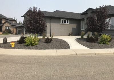 Landscaping work in the entrance