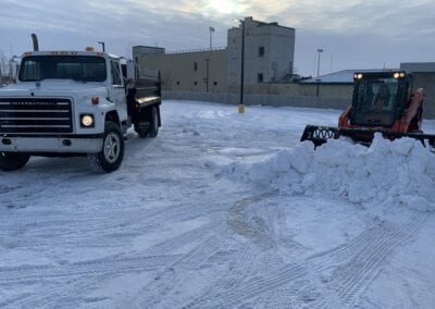 Loader removing the snow