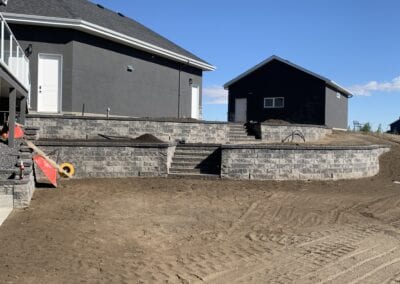 Landscaping work in the back of the house